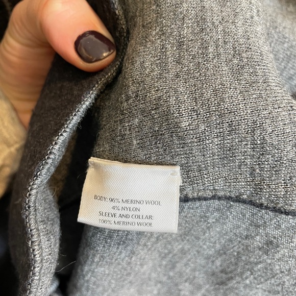 Eileen Fisher Coat merino wool Charcoal Grey - Picture 7 of 8